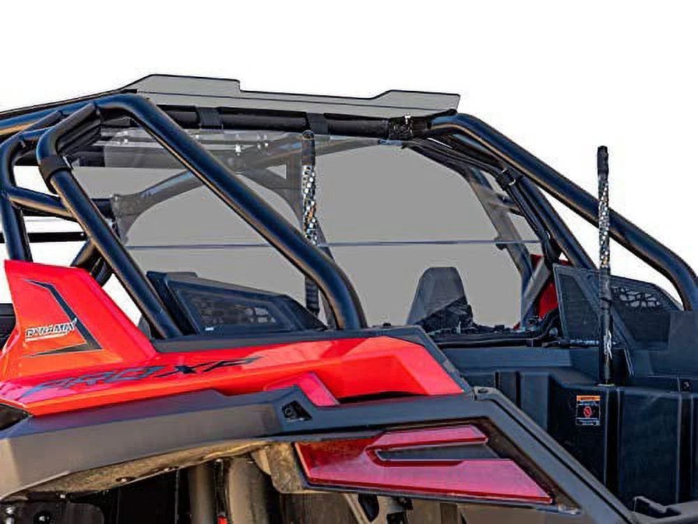 SuperATV Heavy Duty Dark Tinted Non|Scratch Resistant Rear  Windshield for 2020+ Polaris    4 (4 Seater)|Made in |Eliminates suction from front windshield|---71