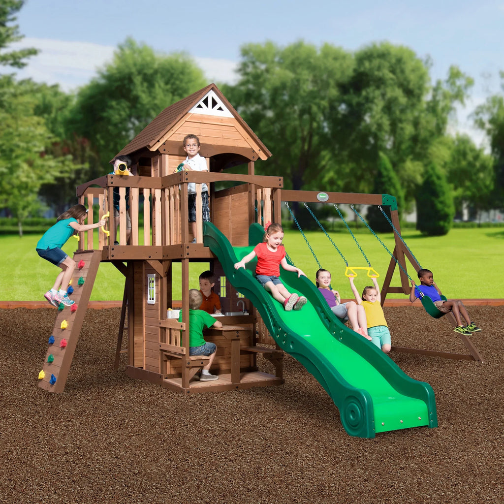 Backyard Disenclosurey Mount Triumph Swing Set