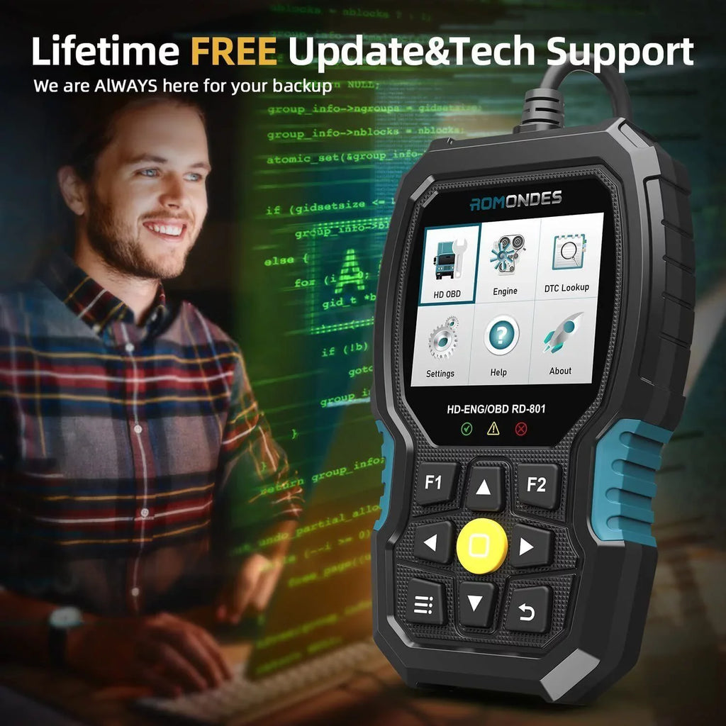 Romondes   Scanner Code Reader Heavy Duty Truck Diesel Truck Scanner Diagnostic Tool