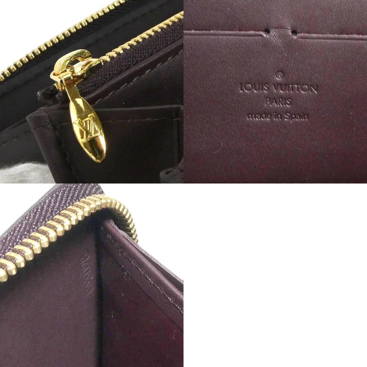 Pre-Owned Louis Vuitton   Round Zipper Long Wallet Monogram Verni Zippy Amaranto Unisex  (Good)