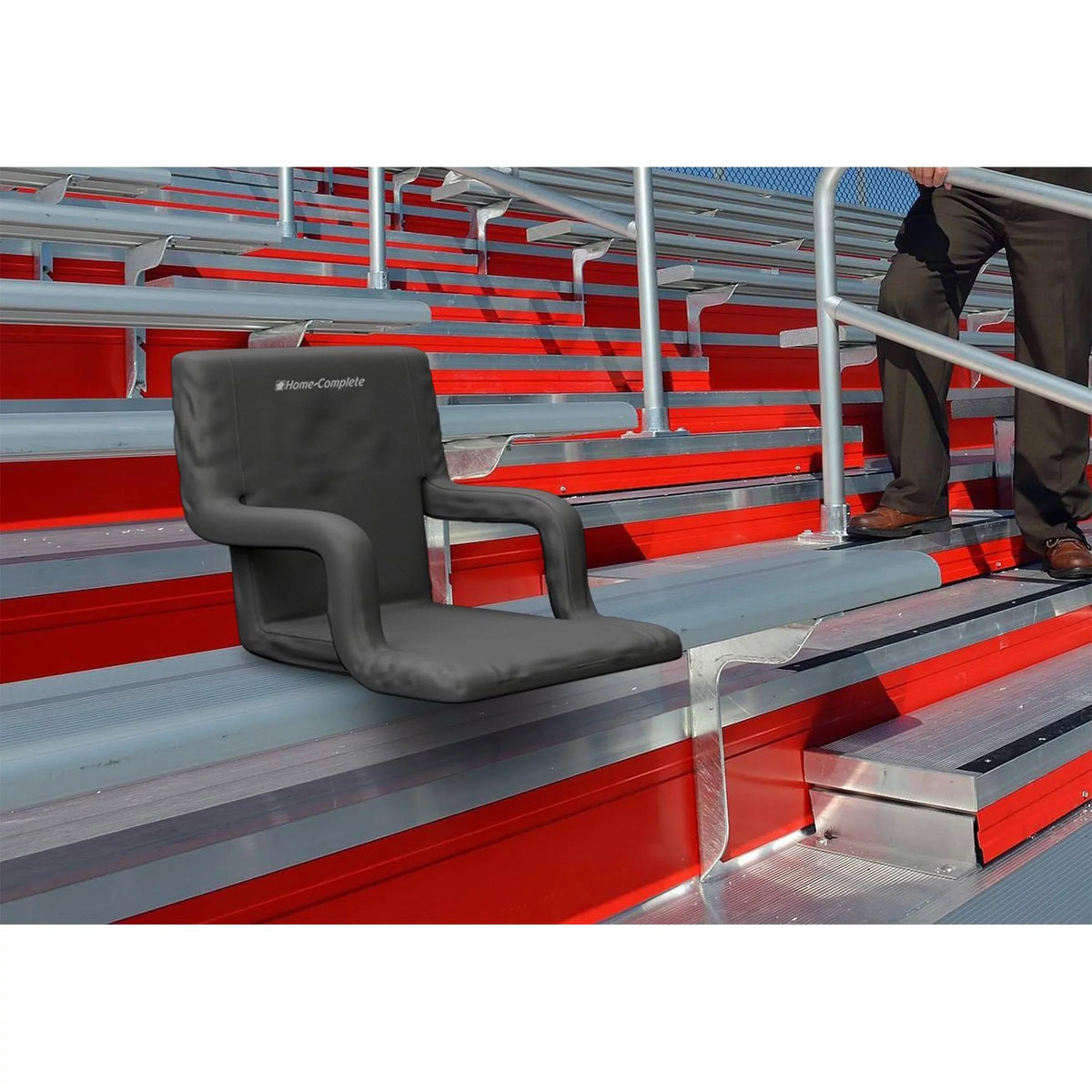 Stadium Seat Chair, 2 Pack- Bleacher Cushions with Padded Back Support, Armrests, 6 Reclining Positions and Portable Carry Straps By Home-Complete