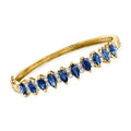 Ross-Simons . 1980 Vintage 5.50 ct. t.w. Sapphire and .55 Ct .. Diamond Bangle Bracelet in 14kt Yellow Gold, Women's, Adult, Pre-Owned