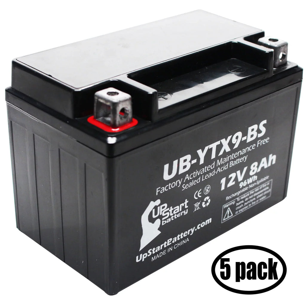 5-Pack UpStart Battery Replacement for 1999 Suzuki - 600CC Factory Activated, Maintenance Free, Motorcycle Battery - 12V, 8Ah, --