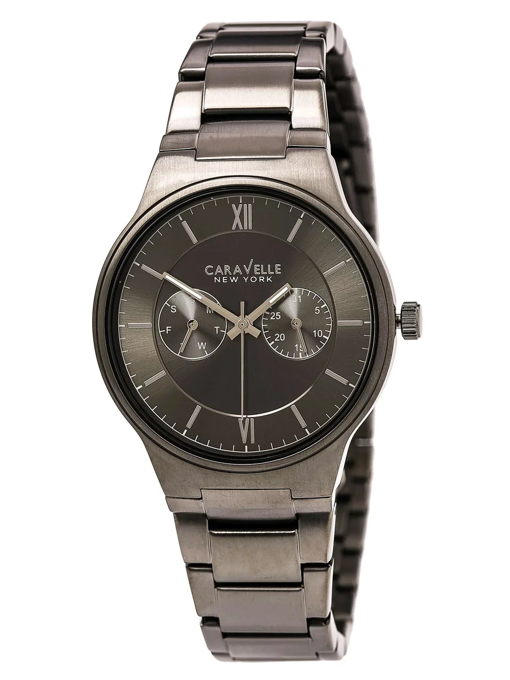 Caravelle 45A136 Men's Dress Grey Dial Gunmetal  Stainless Steel Bracelet Watch