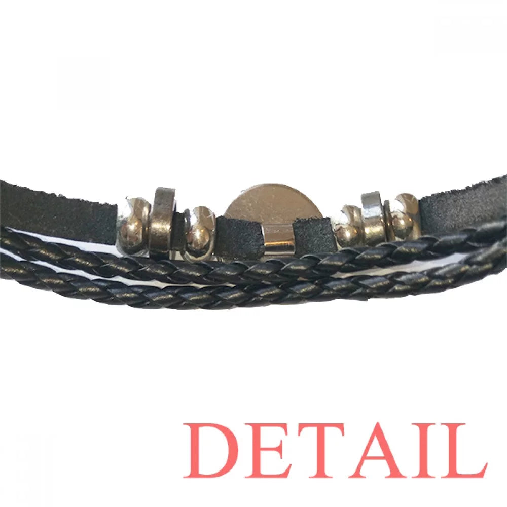 Rainbow Flag Yap  Am Men Bracelet Braided Leather Woven Rope Wristband