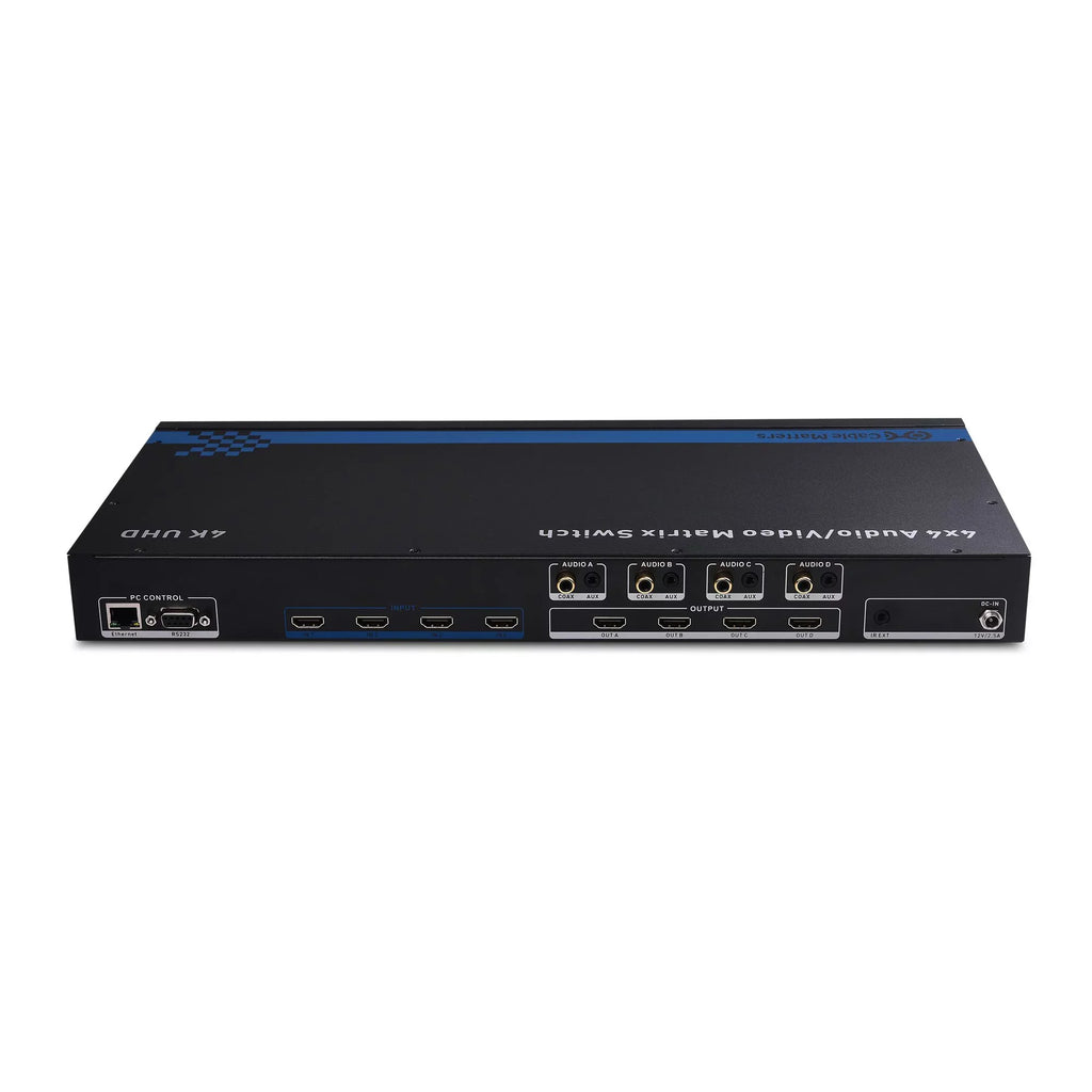 Cable Matters 4K 60Hz  Matrix Switch 4 in 4 Out with -232 and / Remote Access Configuration - Supports 18Gbps  2.0,  High Dynamic Range,  2.2, 24 Bit ,  4:4:4 Format