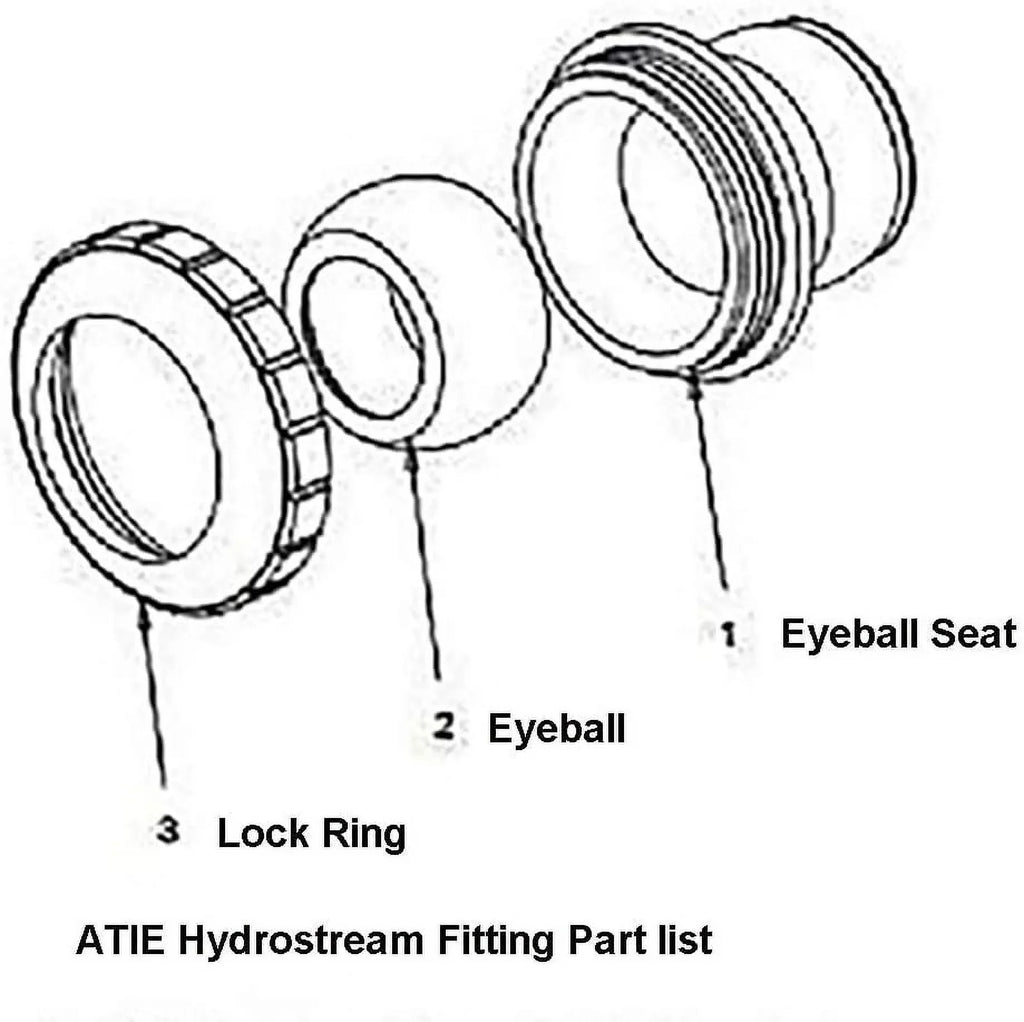 Pool Spa  Directional Hydrostream Jet Insider Fitting With 3/4-Inch Opening Eyeball And 1-1/2 Inch Slip Replace Hayward Hydrostream  Fitting (5 Pack)