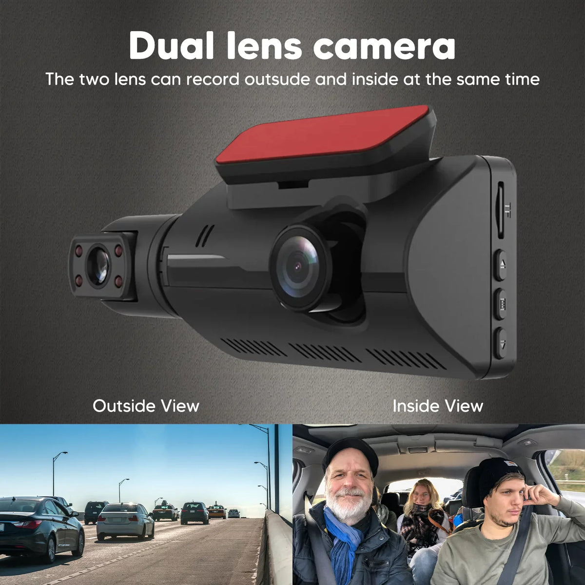 Dash Cam Front and Inside for Car, Dual Dash Cam /32GB  Card,  1080P Car Camera Dual Lens, Wide Angel  Car Parking Driving Recorder Night Vision Loop Recording -Sensor