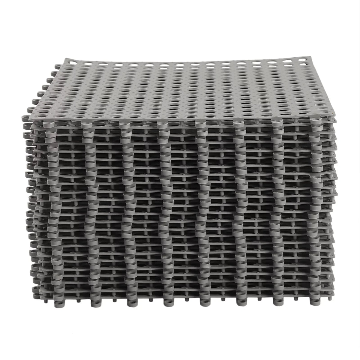 24PCs 11.8*11.8" Interlocking Nonslip Bath Mat,Soft Gray  Shower Floor Mat with Drainage Holes for Bathroom, Kitchen, Pool