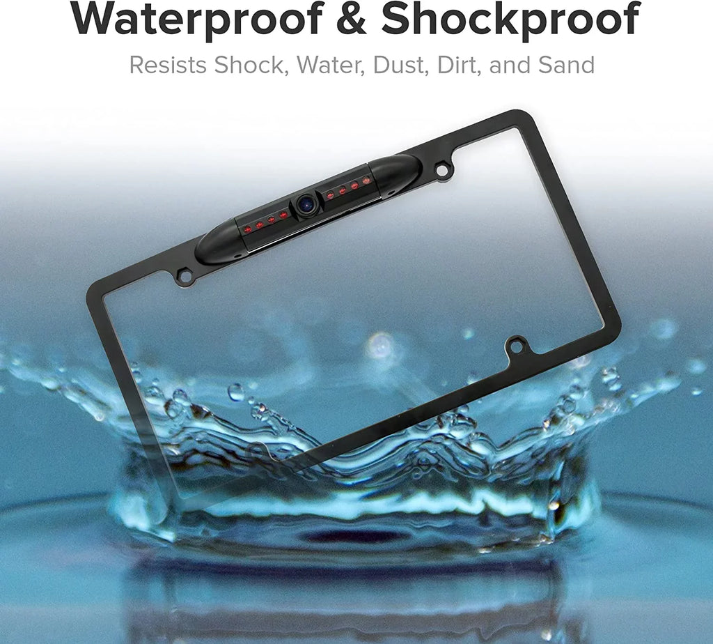 Absolute Backup Camera Rearview License Plate Frame for   - Black