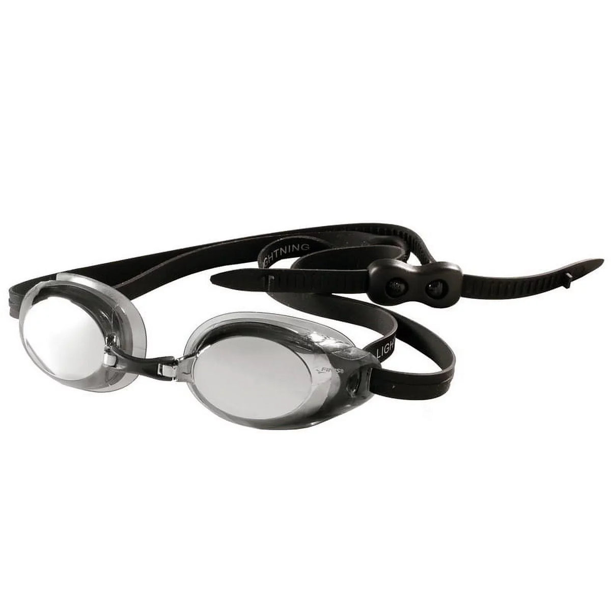 Lightning Goggles - Competitive Swim Goggles for Women and Men - Watertight Swimming Goggles with Adjustable Silicone Straps - Adult Swim Goggles with 4 Interchangeable Nose Pieces - Black/Smoke