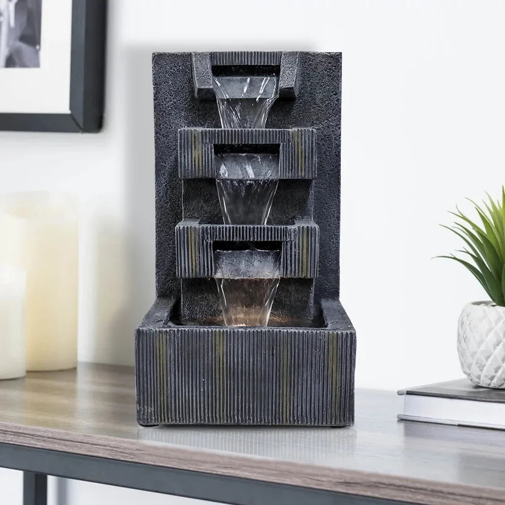 Tabletop Water Fountain - Grey - Soothing Sounds &  Ambiance