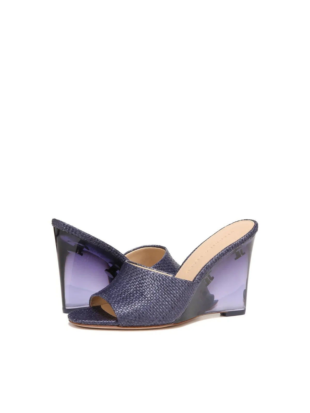 Womens Purple Woven Padded Dali Open Toe Wedge Slip On Heeled Sandal 8.5
