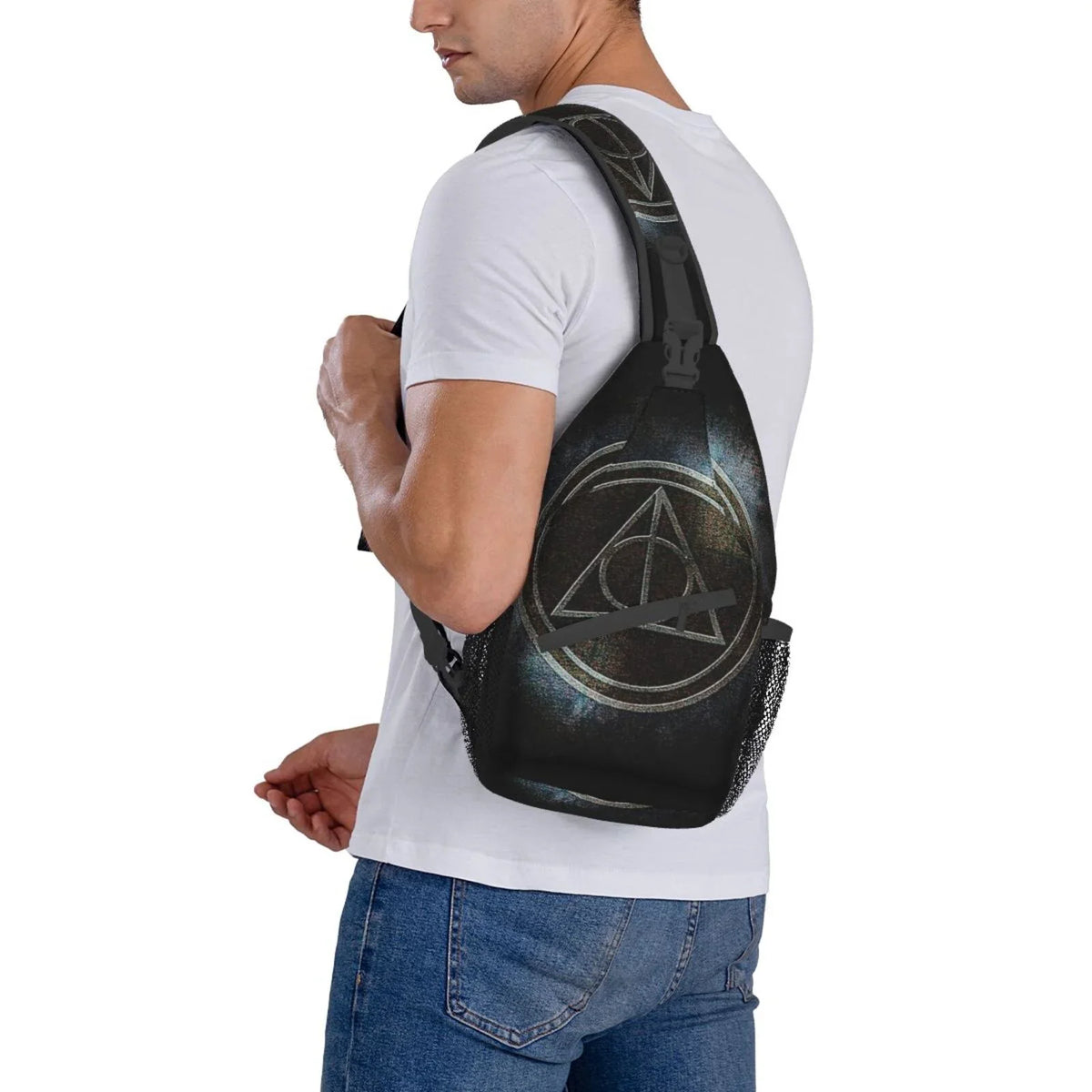 Harry Potter Deathly Hallows Sling Bag Crossbody Backpack Chest Bags Diagonally Travel Daypack For Women Men Adults Teen