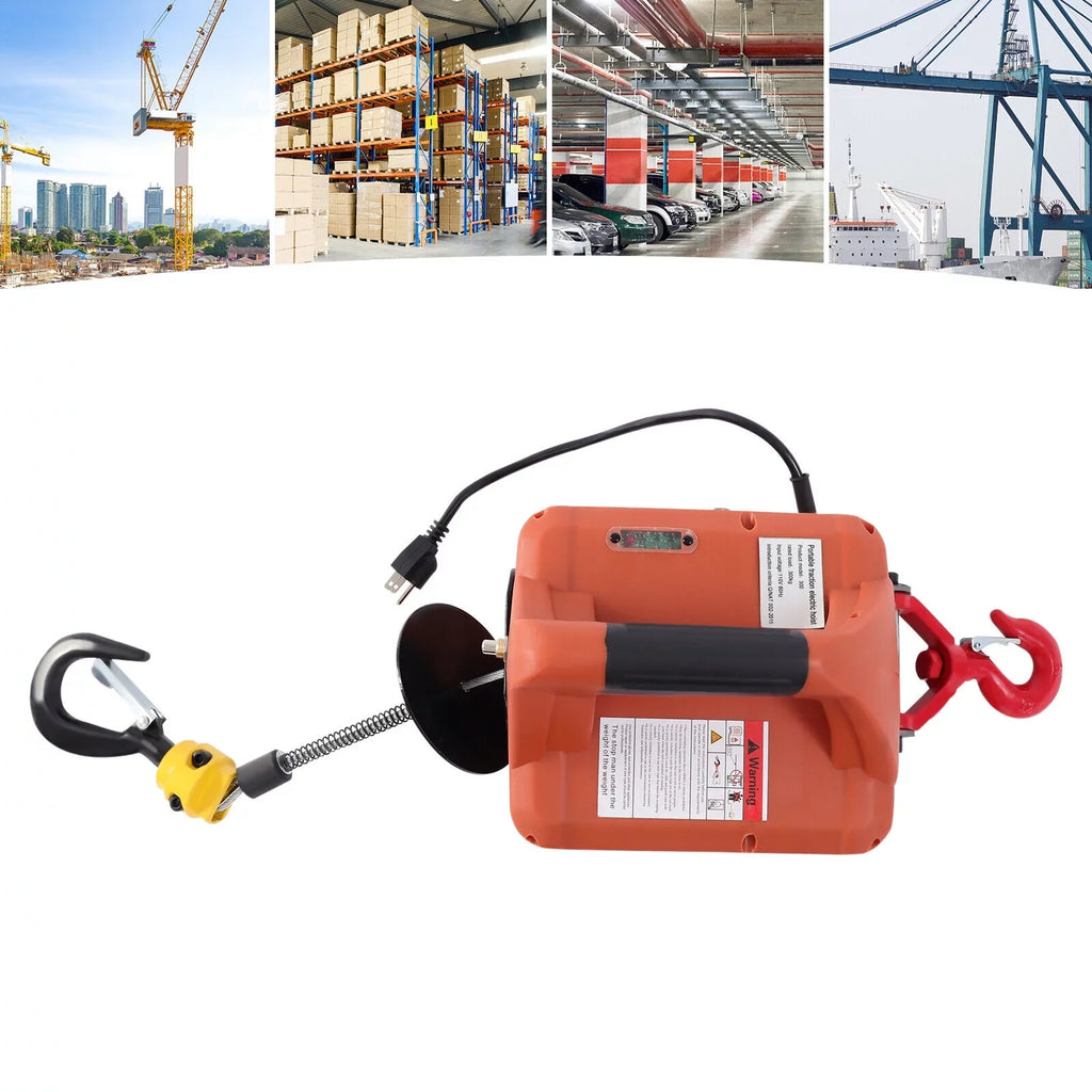 ZhdnBhnos 110V 1100  3-in-1 Electric Hoist Winch Portable Crane Lift Kit Wireless Remote Control