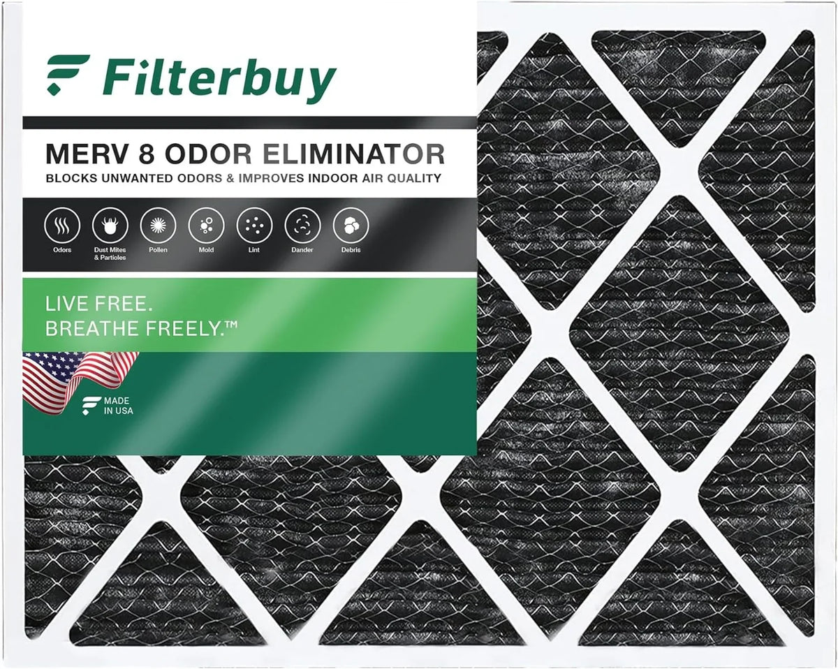 Filterbuy 20x23x1  8 Odor Eliminator Pleated   Furnace Air Filters with Activated Carbon (1-Pack)