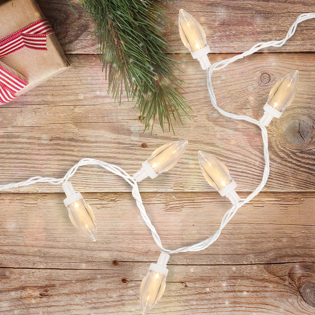 Northlight 100 Warm White   Commercial Length Christmas Lights - 41 ft White Wire