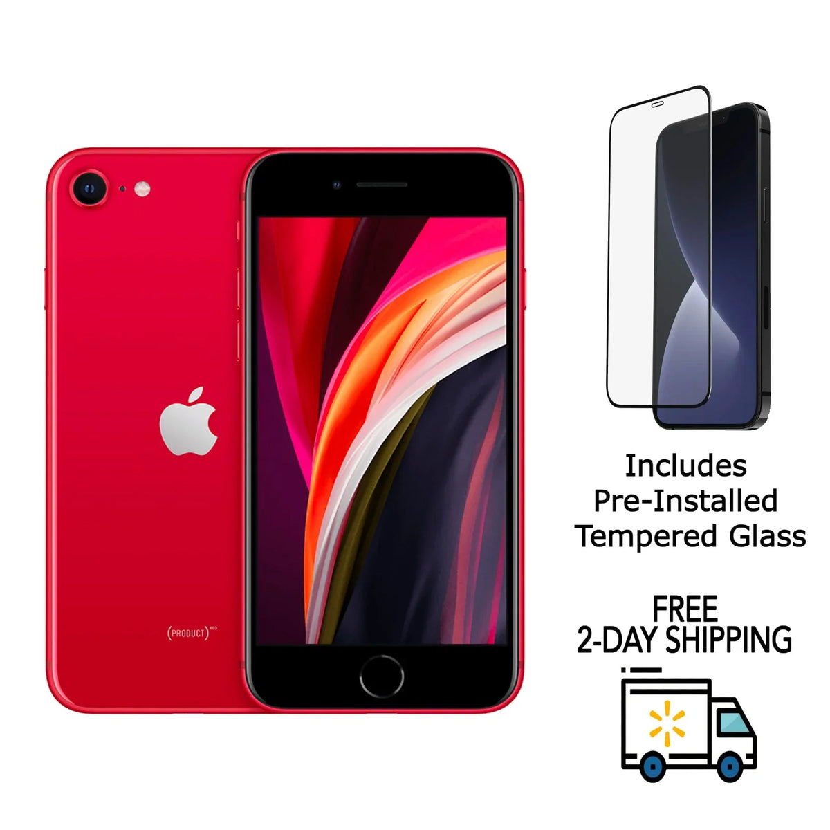 Restored Apple iPhone  (2nd Gen)  (Fully Unlocked) 64GB Red w/ Pre-Installed Tempered Glass (Refurbished)