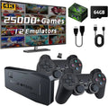 Retro Game Console Stick, 64G Nostalgia Game Stick with 25000+ Video Games, 12 Emulator Console Plug and Play for , Retro Play Compatible with //, 4K  Output, 2.4GHz Wireless Controllers