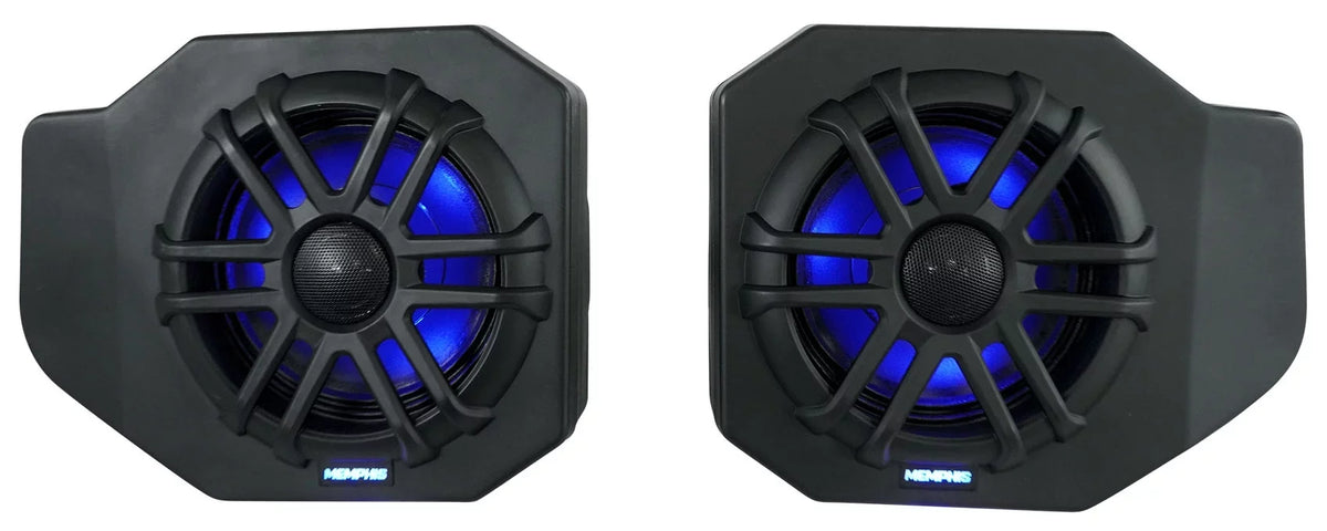 Pair Memphis Audio  Pods+ Tower Speakers+Amp For 2018+ Polaris Ranger
