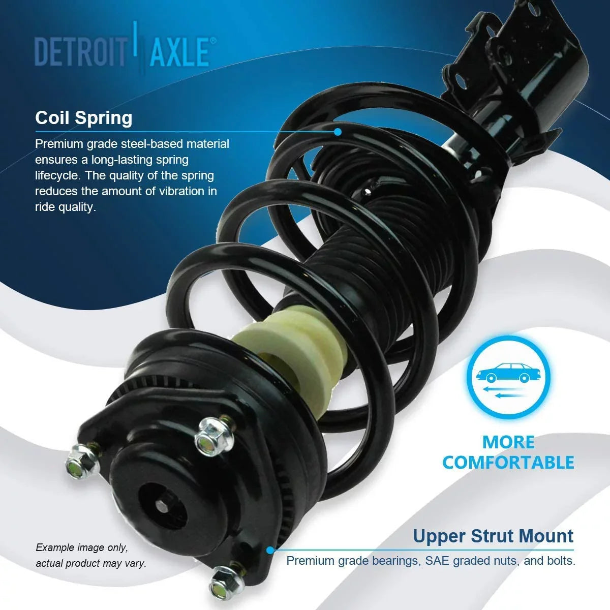 Detroit Axle - Front Struts for  2009-2019 Dodge Journey Complete 2 Struts w/Coil Spring 2010 2011 2012 2013 2014 2015 2016 2017 2018 Replacement Quick Install Ready Struts Assembly
