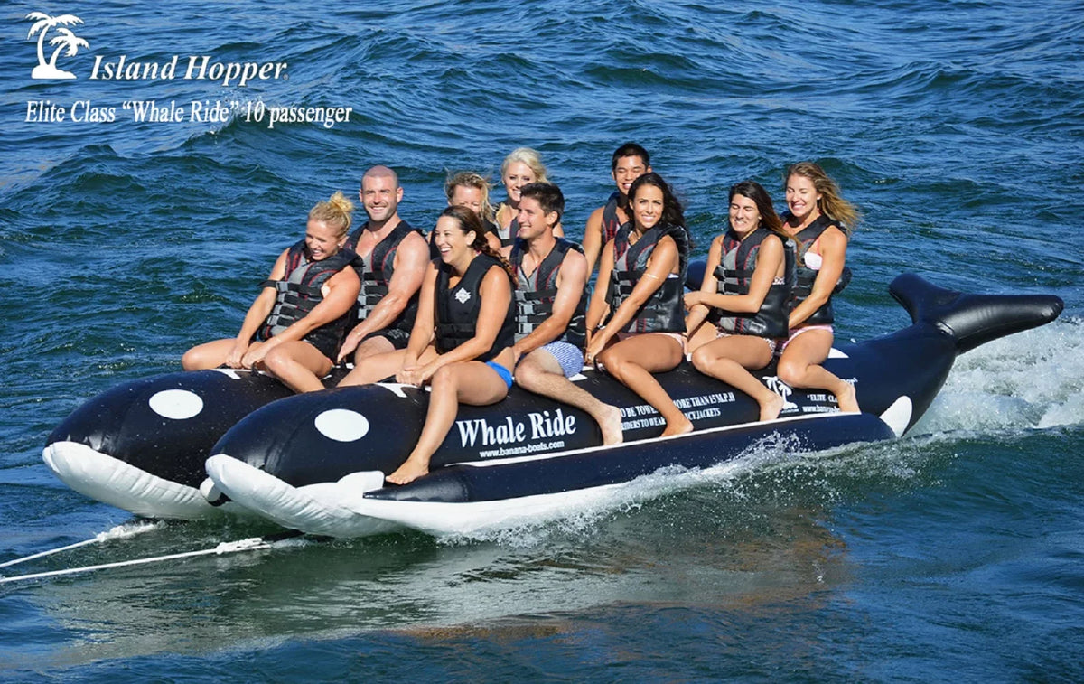 Island Hopper -10- Whale Ride 18' Inflatable 10 Person Banana Water Sled