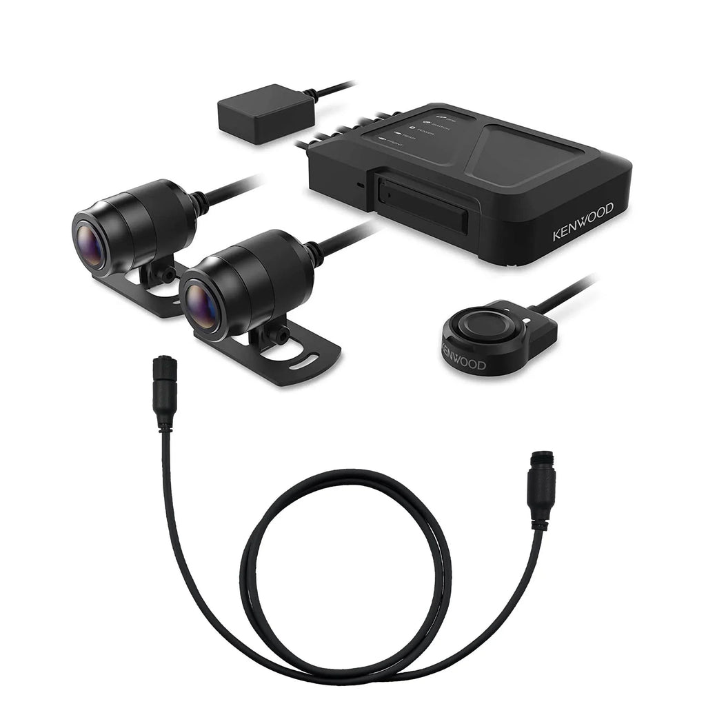 Kenwood - Motorsports  Dash Cam with  and Rear-View Camera with a Kenwood - 9ft (3m) Extensional Cable