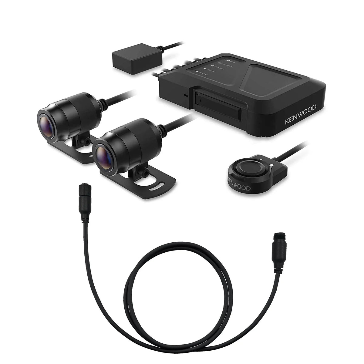 Kenwood - Motorsports  Dash Cam with  and Rear-View Camera with a Kenwood - 9ft (3m) Extensional Cable