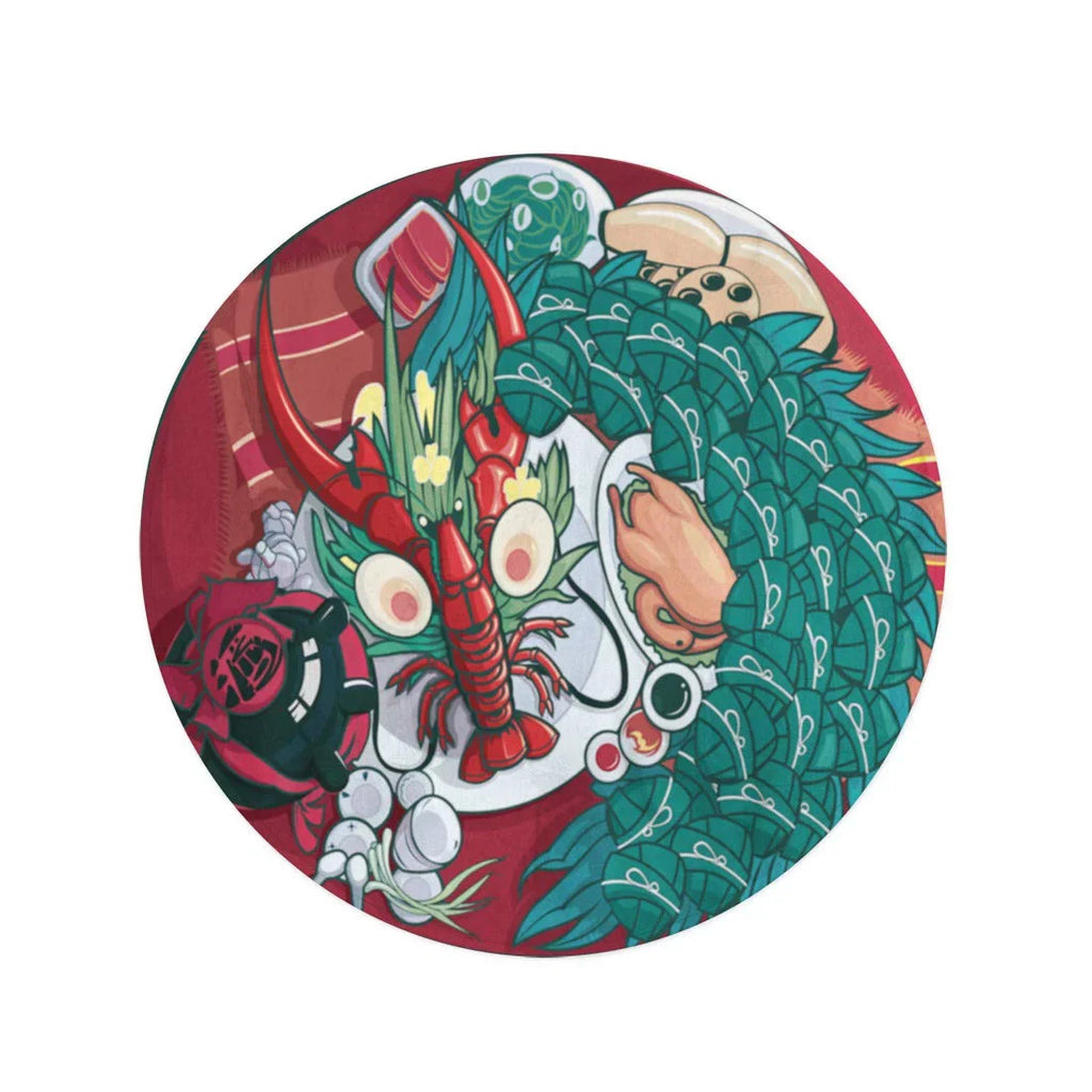 60 inch Round Beach Towel Blanket Red Dumpling Dragon Boat Festival Food Cartoon Ancient Antique Travel Circle Circular Towels Mat Tapestry Beach Throw
