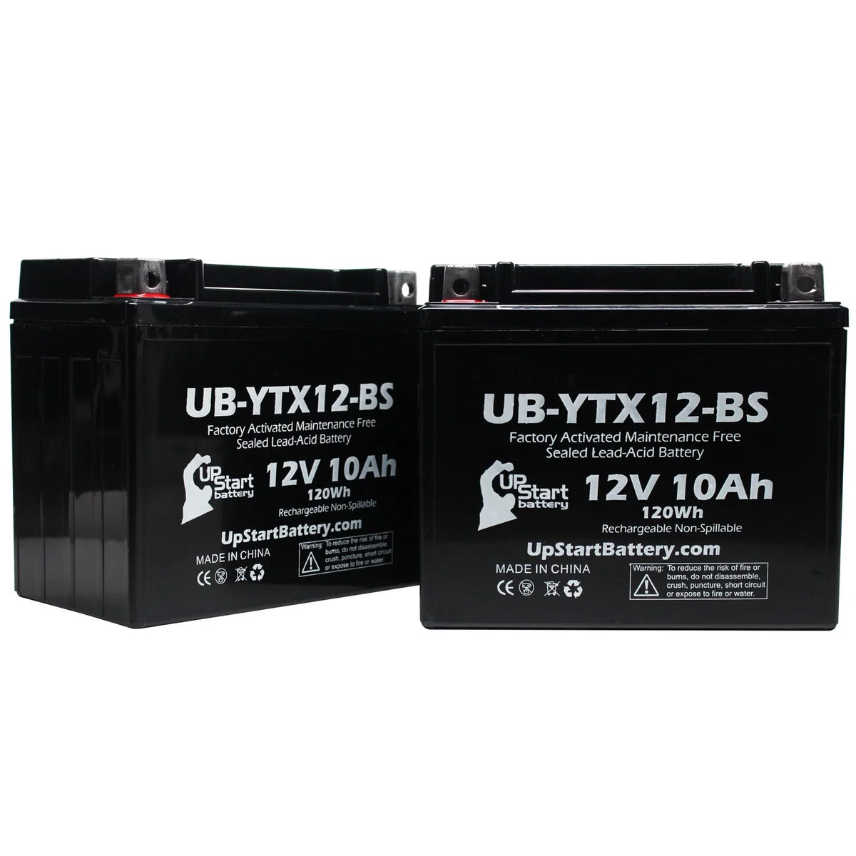 2-Pack UpStart Battery Replacement 2003 Suzuki - 1000  Factory Activated, Maintenance Free, Motorcycle Battery - 12V, 10Ah, --