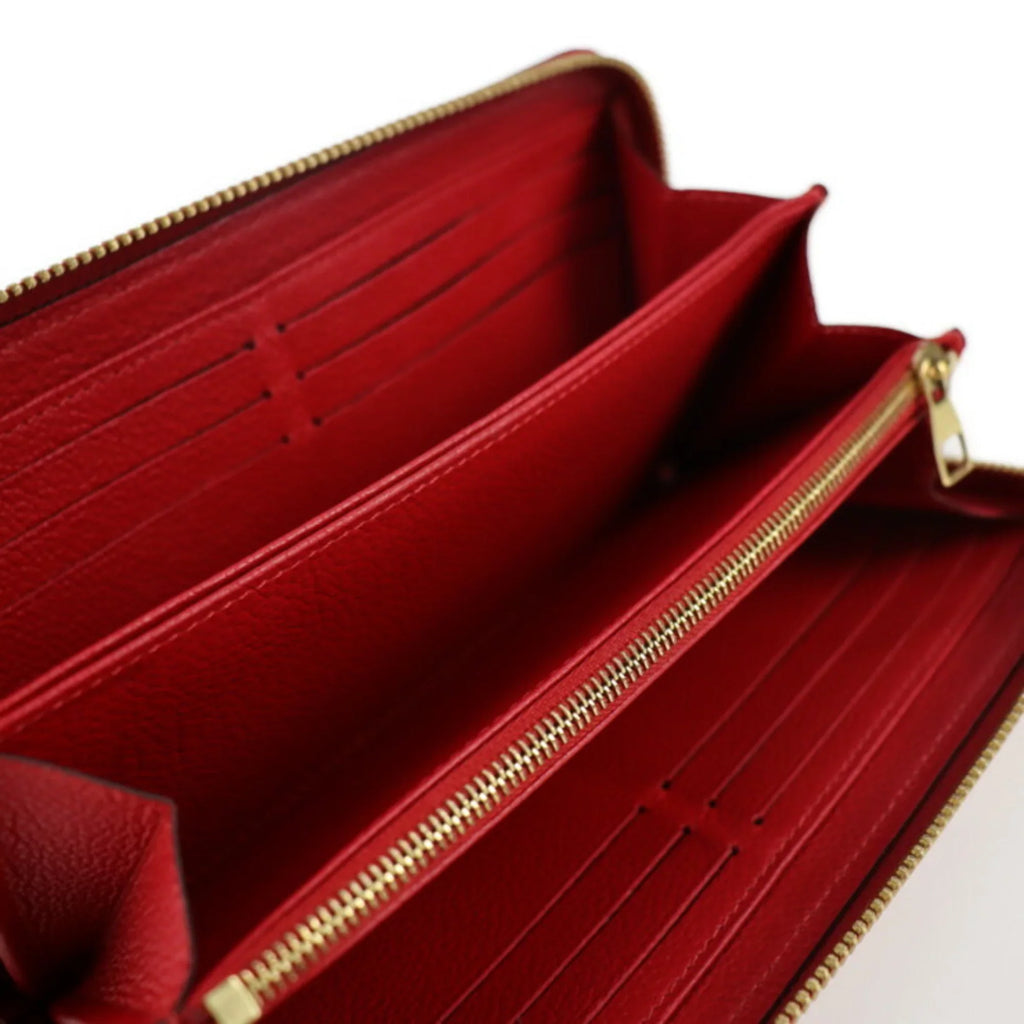 Pre-Owned   Louis Vuitton Zippy Wallet Long  Monogram Implant Cerise Zip Around Round Zipper (Good)