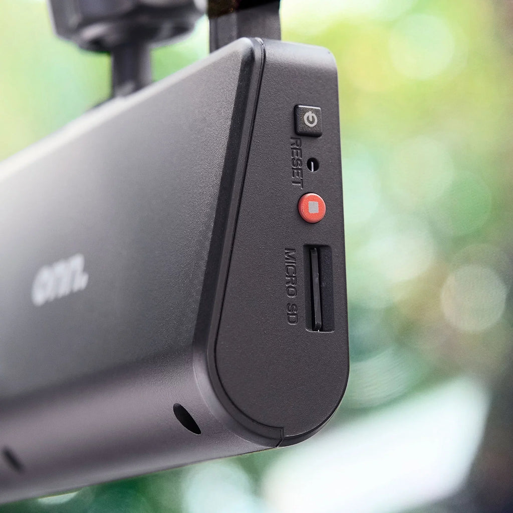 onn. Dual Dash Cam with Ultra-Wide Angle Lens, 3"  Screen, Front 1080P Camera with 16GB  Card, Suppots up to 128GB Max, Built in -Sensor