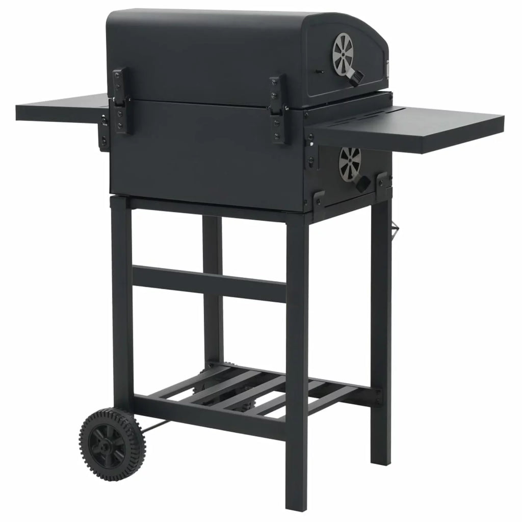 Charcoal-Fueled  Grill with Bottom Shelf Black