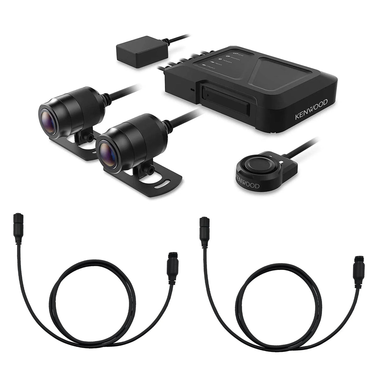 Kenwood - Motorsports  Dash Cam with  and Rear-View Camera with 2 Kenwood - 9ft (3m) Extensional Cables