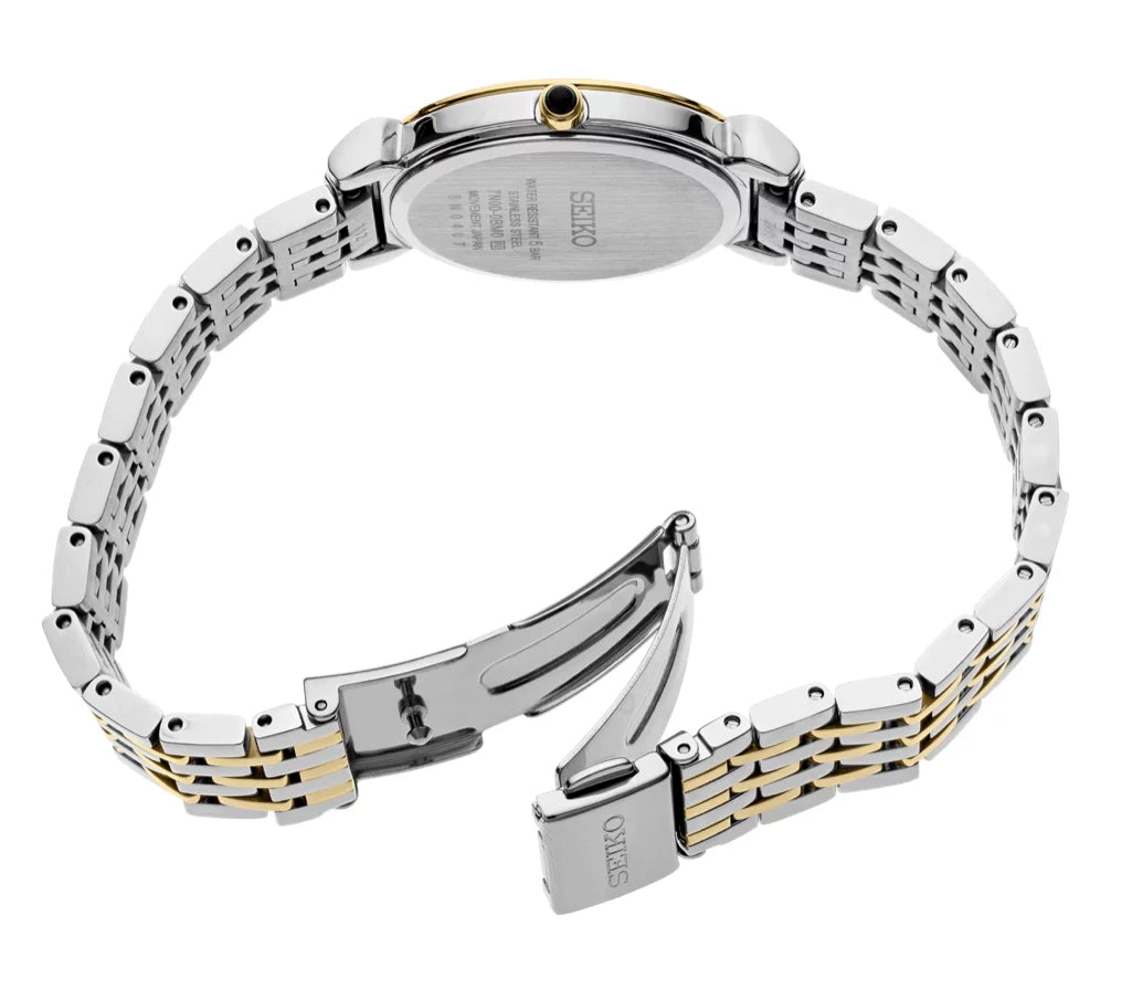 Seiko  Essential Two Tone Stainless Steel Arabic Dial Quartz Women's Watch