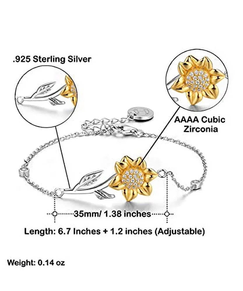 amangny Cheap Wife Gifts,  Wish That Our Love Will Last and Grow Stronger with Each, Sarcastic Holiday Sunflower Bracelet Gifts for Wife, Fancy Wife Gift Ideas, Luxury Wife Gifts, Unique Wife Gifts,