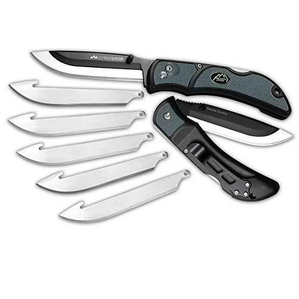 Outdoor Edge  Razor-Lite  3.5" 420J2 Stainless Steel Drop Point Tanto Polymer Black, Gray Inserts
