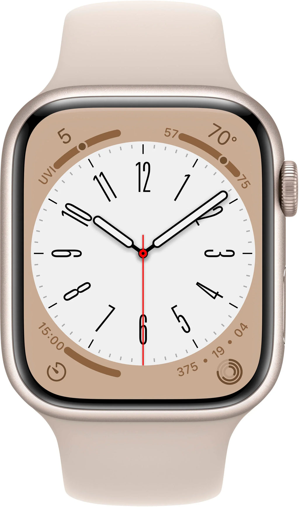 Restored Apple Watch Gen 8 Series 8 45mm Starlight Aluminum - Starlight Sport Band / (Refurbished)