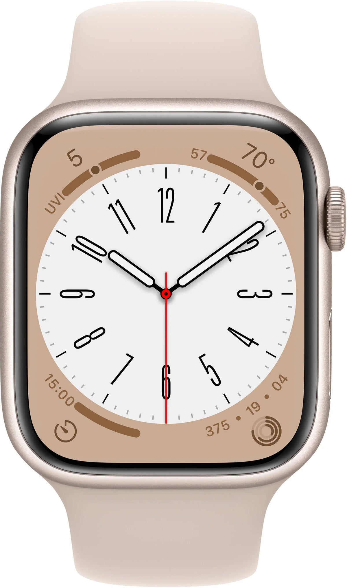 Restored Apple Watch Gen 8 Series 8 45mm Starlight Aluminum - Starlight Sport Band / (Refurbished)