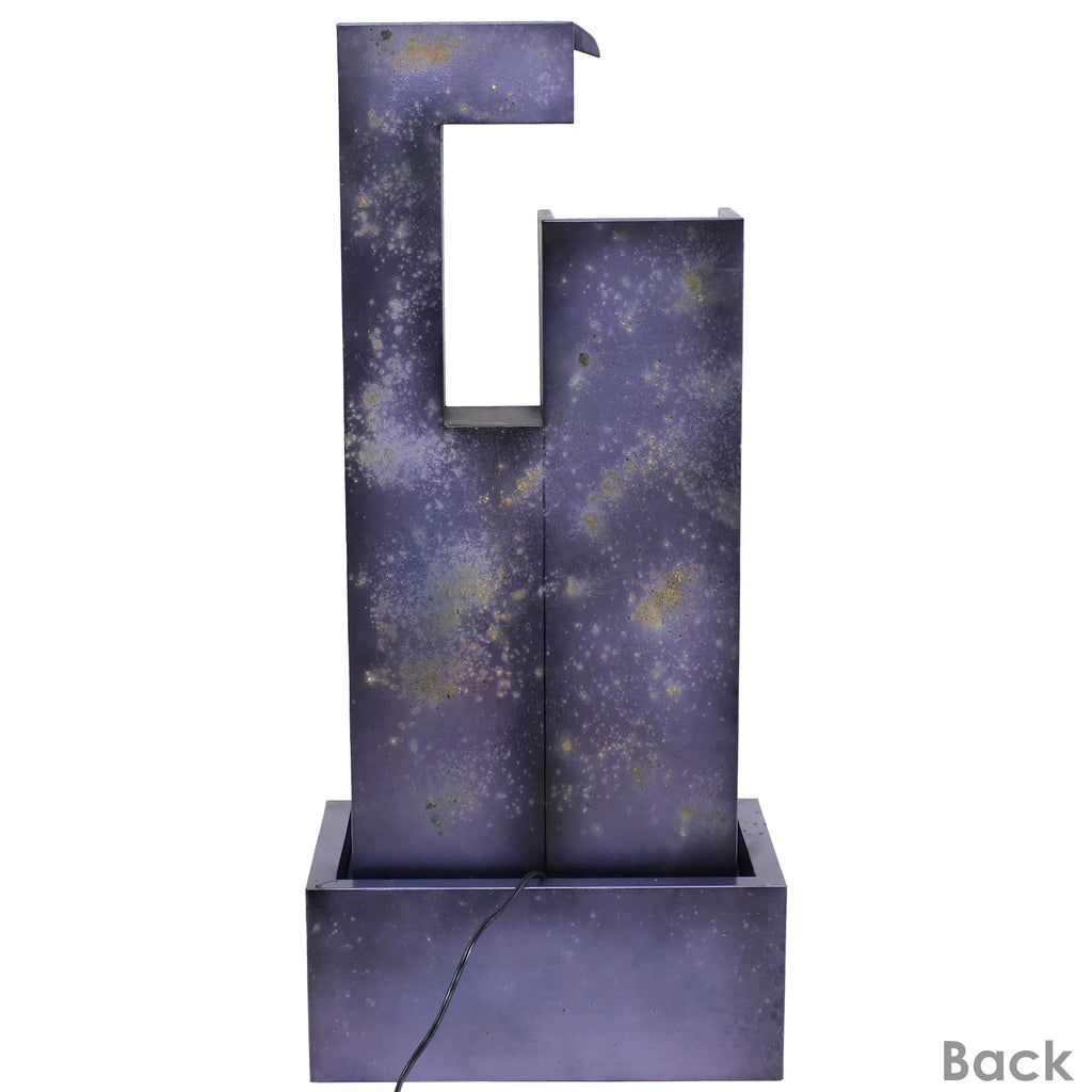 Sunnydaze Cascading Tower Outdoor Metal Fountain with  Lights - 32"