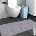 24PCs 11.8*11.8" Interlocking Nonslip Bath Mat,Soft Gray  Shower Floor Mat with Drainage Holes for Bathroom, Kitchen, Pool