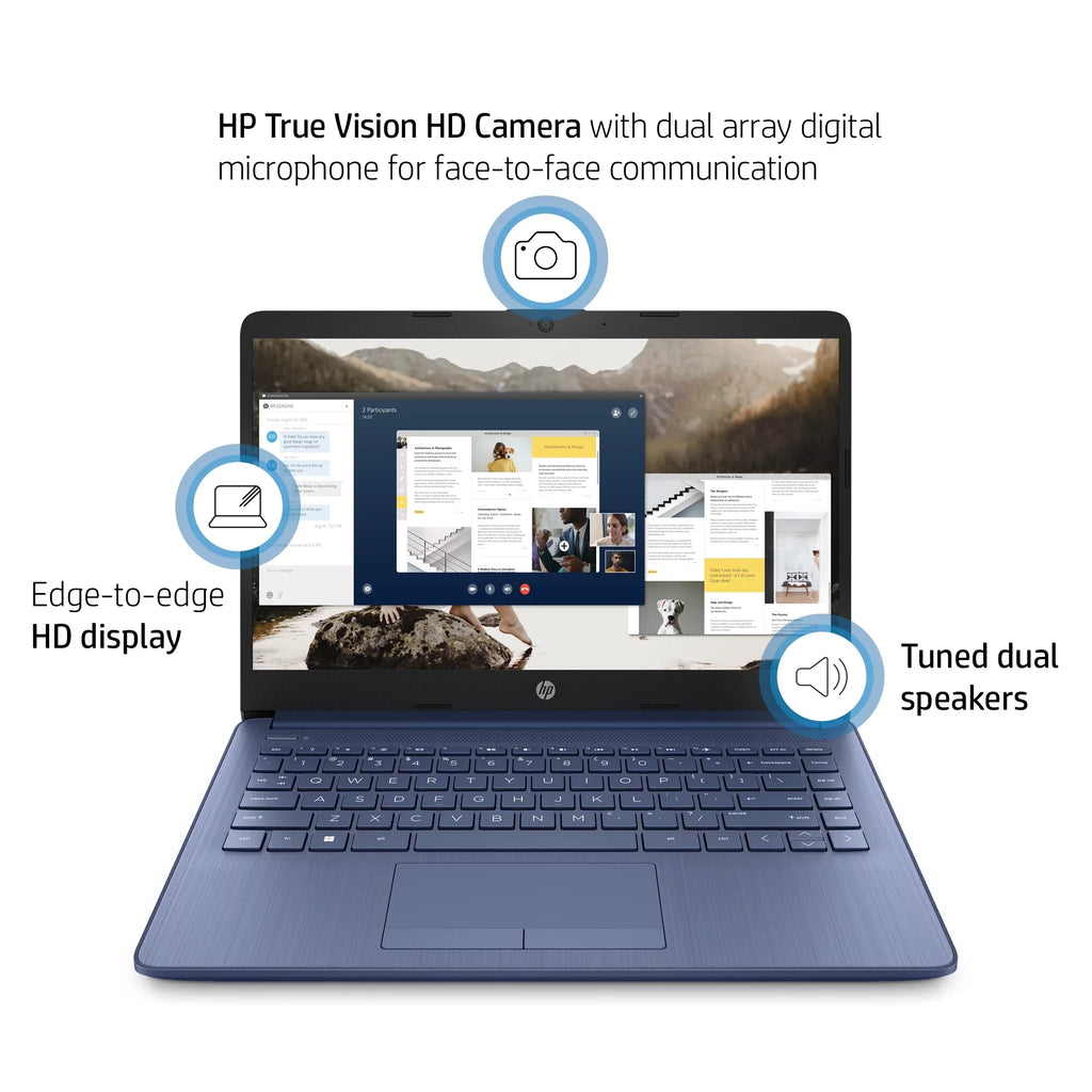 Restored  14-cf2111wm Stream 14"  Celeron  1.1GHz Intel  Graphics 600 4GB  64GB  Win 11 Home Blue (Refurbished)
