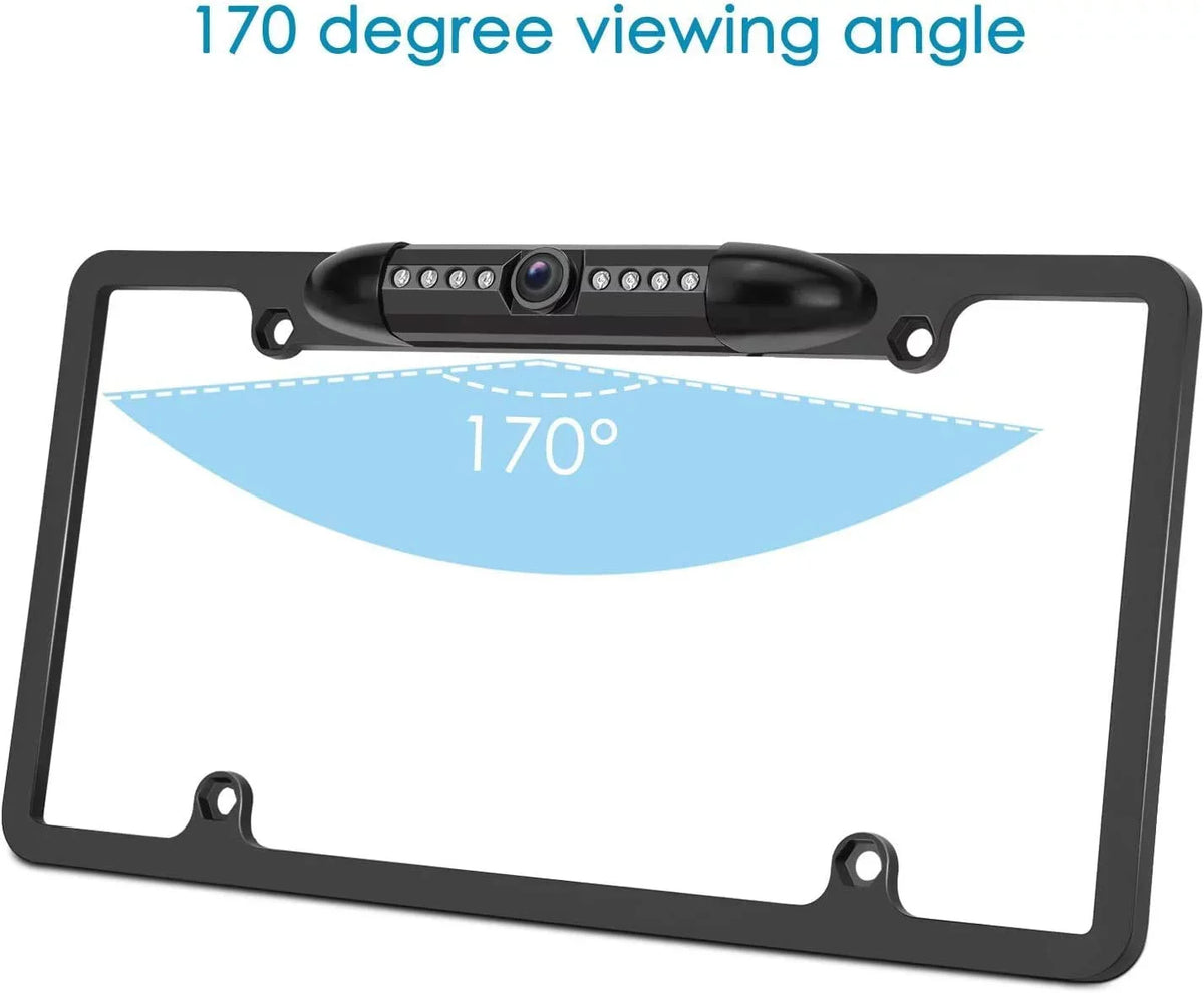 Absolute Backup Camera Rearview License Plate Frame for   - Black
