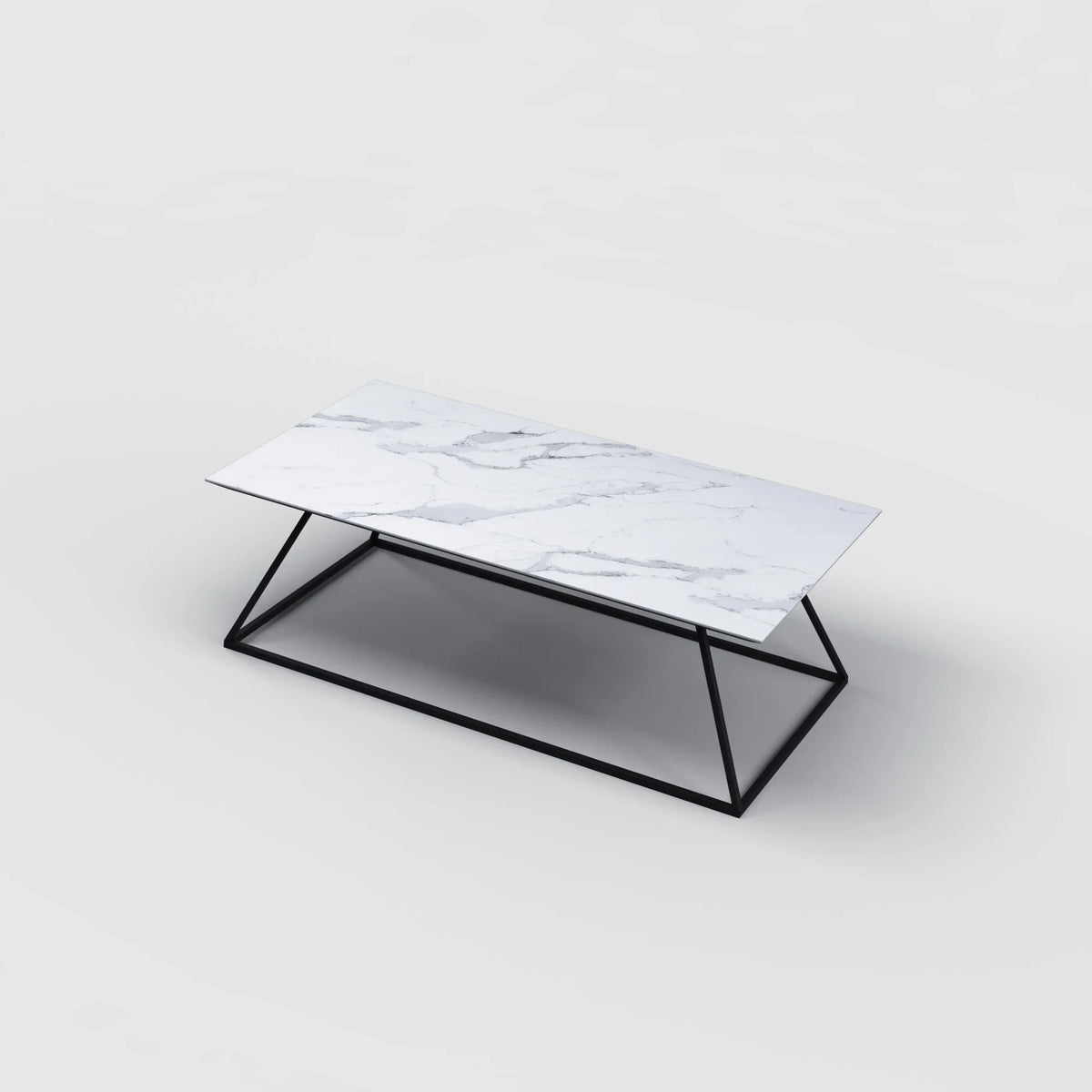 '-Modern  Savvy Modern White Carrara Coffee Table