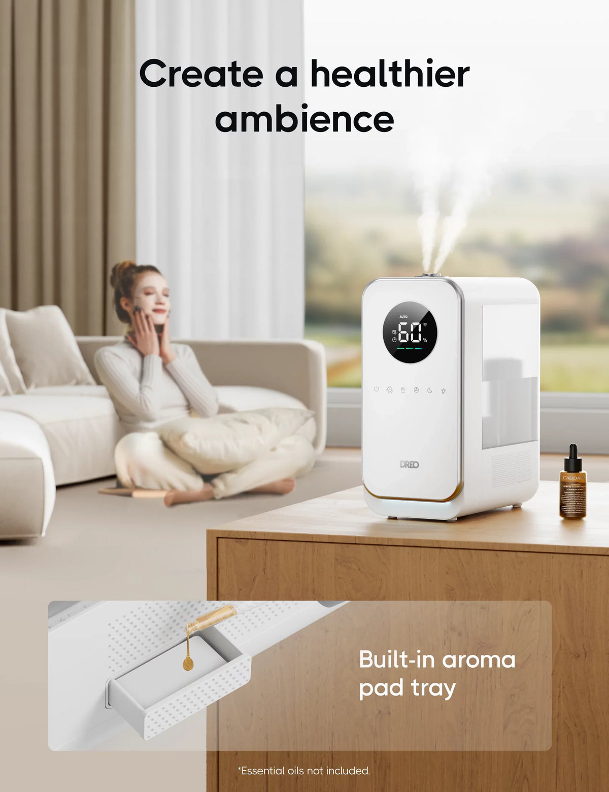 Dreo Humidifier, 5L Top-Fill Humidifiers,  Display With Humidistat, Smart App Control, Quiet Sleep Mode, Timer, Auto Mode