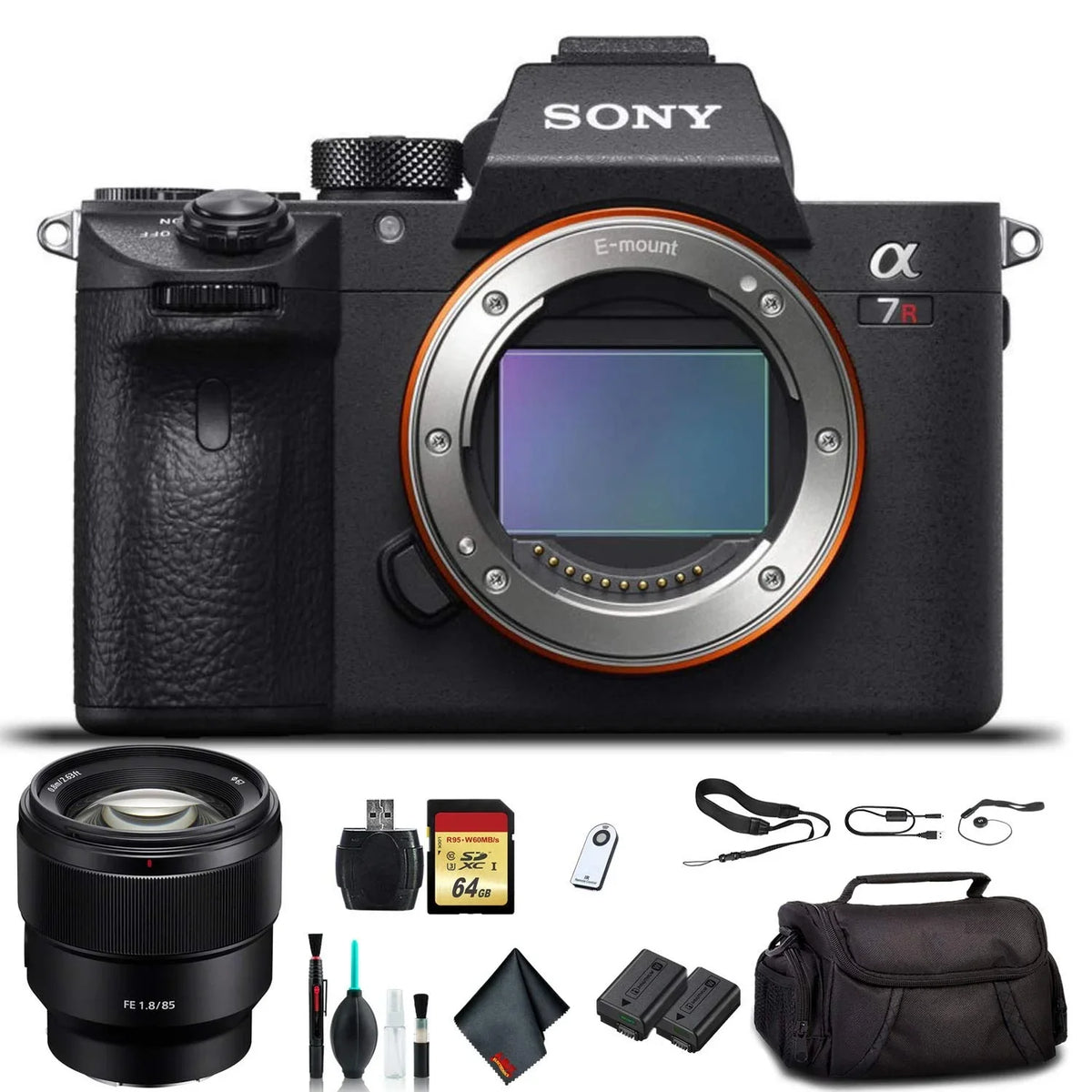 Sony Alpha a7R  Mirrorless Camera / With Sony  24-70mm Lens, Soft Bag, Additional Battery, 64GB Memory Card, Card Reader , Plus Essential Accessories