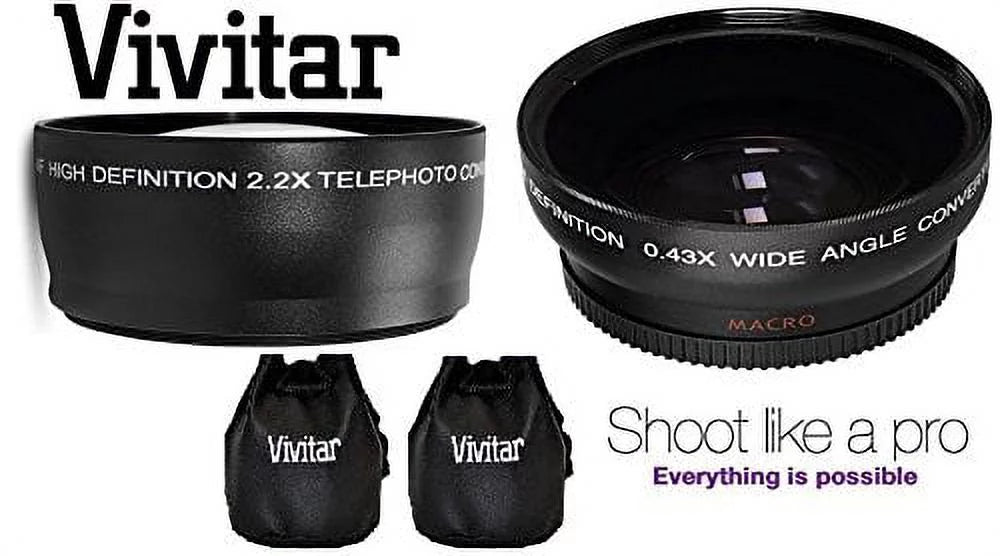 Hi-Def 2-Pc Lens Kit Telephoto & Wide Angle Lens Set For Panasonic Lumix - (58mm Size Compatible)