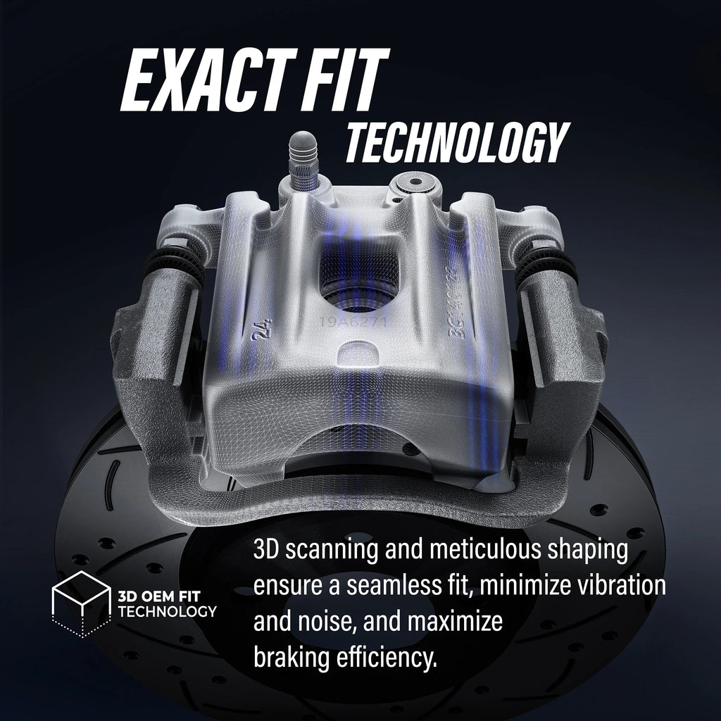 Transit Auto Rear Disc Brake Caliper Coated Rotors And Semi-Metallic Pads Kit For 2012 Ram / With Dual Piston Front -100133P