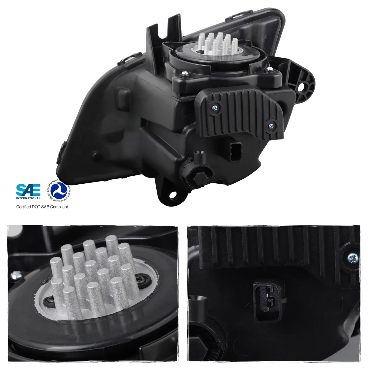 '- Fit 2018 2019 2020 2021 2022 2023 Freightliner Cascadia 126 Class 8 Truck  Fog Light Lamp Black  Style Passenger Side