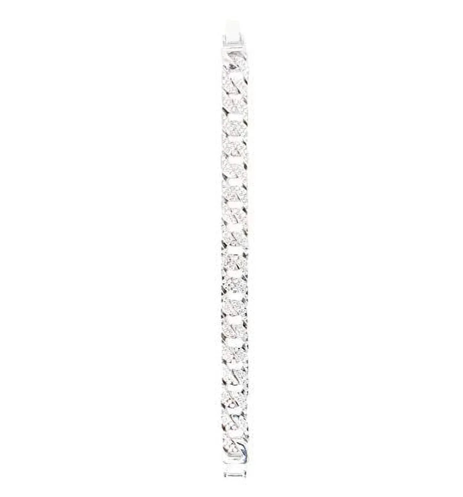 Charles Raymond Big Bling Watch Inspired by Hip Hop - Mens Iced Out Timepiece - Faux Chrono Eyes - Diamond Rhinestones on Blast -  (Silver Rubber Cuban)